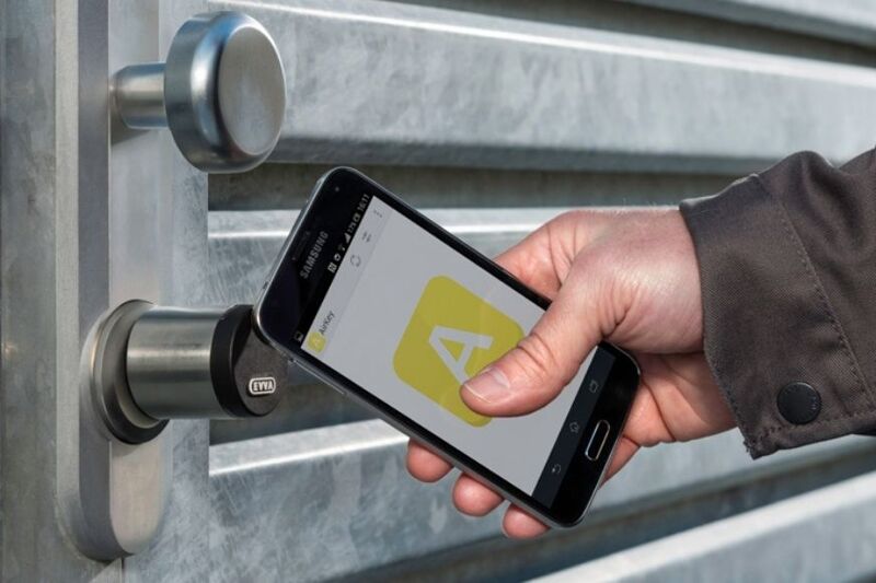 You can see how NFC technology is used to open a smart door lock.